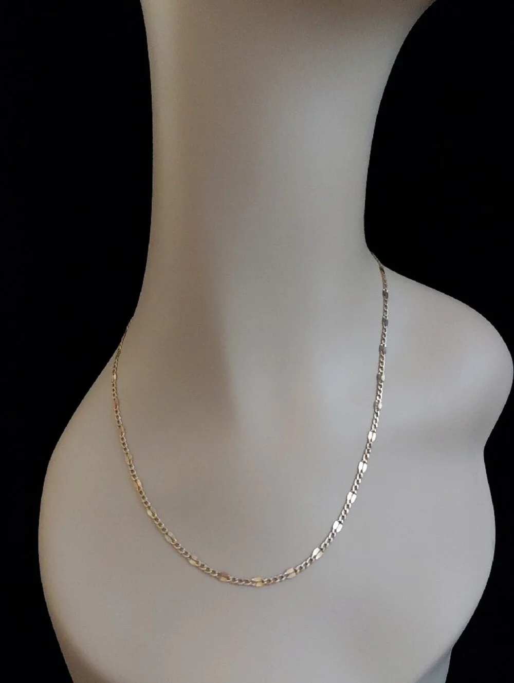 Vintage 10K Italy Figaro Gold Chain Necklace 18.5